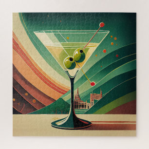Mid Century Modern Martini Reise Kathedralenblick Puzzle