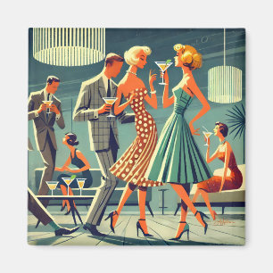 Mid Century Modern Martini Tanz Cocktailparty Magnet