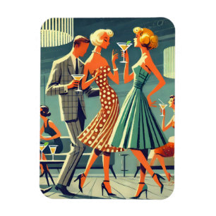 Mid Century Modern Martini Tanz Cocktailparty Magnet