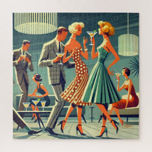 Mid Century Modern Martini Tanz Cocktailparty Puzzle