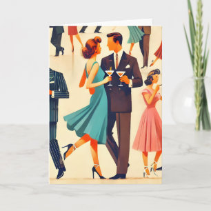 Mid Century Modern Martinis Im Club Karte