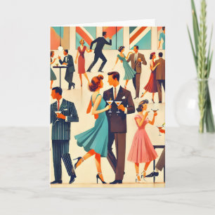 Mid Century Modern Martinis Im Club Karte