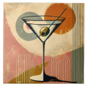 Mid Century Modern Minimalist Art Martini Fliese (Vorderseite)