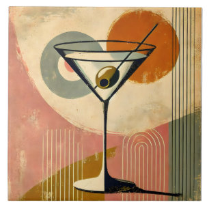 Mid Century Modern Minimalistische Kunst Martini Fliese
