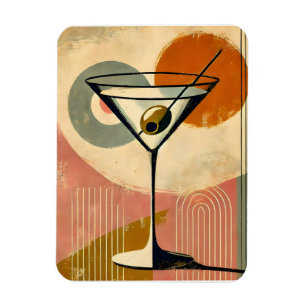 Mid Century Modern Minimalistische Kunst Martini Magnet