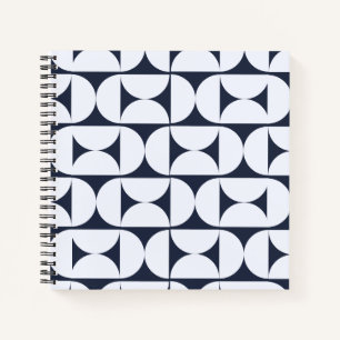Mid-Century-Modern-Navy-Geometrie-Spiralblock Notizblock
