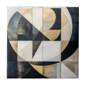 Mid-Century Modern Neutral Gold Circle Geometric Fliese (Vorderseite)