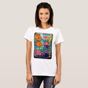 'Mid-Century Modern Ocean Aquatic'-Gemälde auf ein T-Shirt