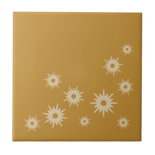 Mid-Century-Modern-Ochre-Gold-Sonnenstrahl-Design Fliese