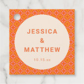 Mid Century Modern Orange Geometric Custom Wedding Geschenkanhänger (Vorderseite)