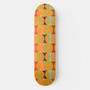 Mid Century Modern Orange Pattern Skateboard