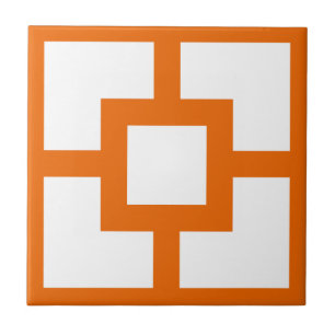 Mid Century Modern Orange und Weiße Brise Block Fliese