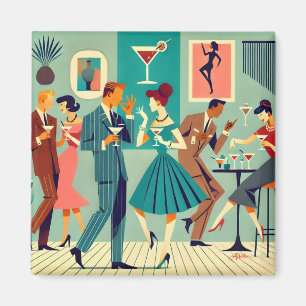 Mid Century Modern Party Der Martini-Tanz Magnet