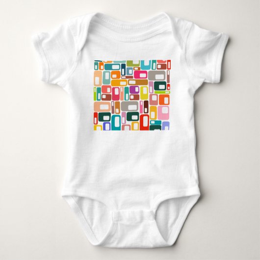 Mid-Century Modern Pattern Baby Strampler (Vorderseite)