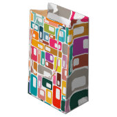 Mid-Century Modern Pattern Kleine Geschenktüte (Rückseite Schrägansicht)