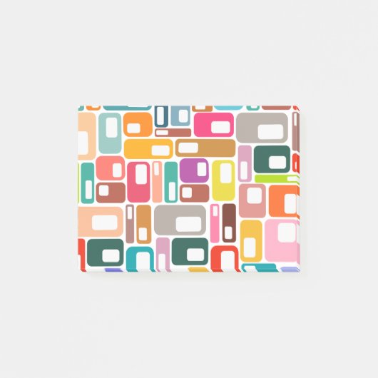 Mid-Century Modern Pattern Post-it Klebezettel (Vorderseite)
