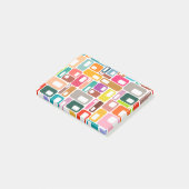 Mid-Century Modern Pattern Post-it Klebezettel (angewinkelt)