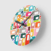 Mid-Century Modern Pattern Runde Wanduhr (Winkel)
