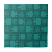 Mid Century Modern Pattern Teal Fliese (Vorderseite)