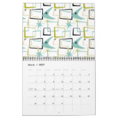 Mid Century Modern Patterns #1 Original Art Retro Kalender (Mär 2027)