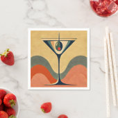 Mid Century Modern "pimento olive martini wave" Serviette (Beispiel)