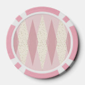 Mid Century Modern Pink Argyle Poker Chip (Rückseite)