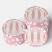 Mid Century Modern Pink Argyle Poker Chip (Stapel)