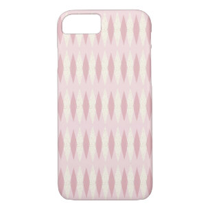 Mid Century Modern Pink Raute iPhone Case