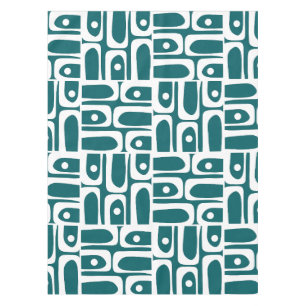 Mid Century Modern Piquet Retro abstraktes Muster Tischdecke