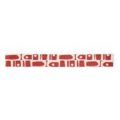 Mid-Century Modern Piquet Retro Pattern Red Satinband (Vorderseite)
