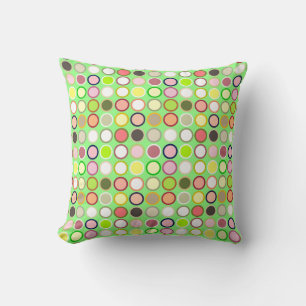 Mid-Century Modern Punkte - Limette mit Mehrfarbig Kissen