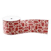 Mid Century Modern Red Piquet Abstract Pattern Ripsband (Spule)