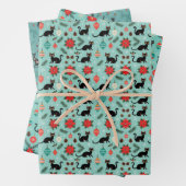 Mid Century Modern Retro Christmas Cat Gift Wrap Geschenkpapier Set (Beispiel)