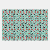 Mid Century Modern Retro Christmas Cat Gift Wrap Geschenkpapier Set (Vorderseite)