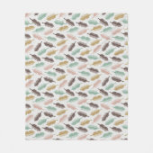 Mid-Century Modern Retro Feathers Fleece Blanket (Vorderseite)