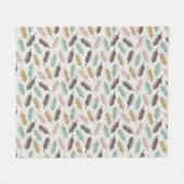 Mid-Century Modern Retro Feathers Fleece Blanket (Vorderseite (Horizontal))