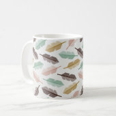 Mid-Century Modern Retro Feathers Mug Kaffeetasse (Vorderseite Links)