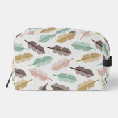 Mid-Century Modern Retro Feathers Toiletry Bag Waschbeutel (Rückseite)