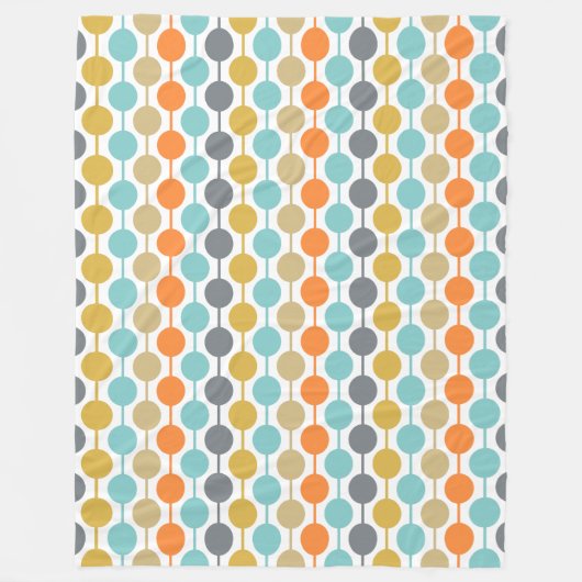 Mid-Century Modern Retro Geometric Circles Pattern Fleecedecke (Vorderseite)