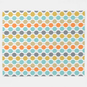 Mid-Century Modern Retro Geometric Circles Pattern Fleecedecke (Vorderseite (Horizontal))