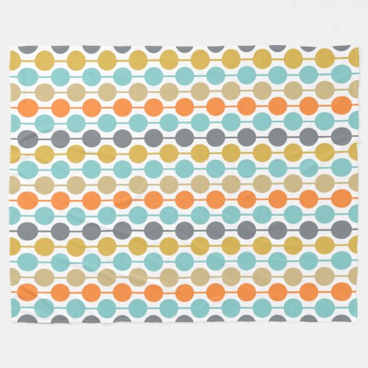 Mid-Century Modern Retro Geometric Circles Pattern Fleecedecke (Vorderseite (Horizontal))