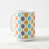 Mid-Century Modern Retro Geometric Circles Pattern Kaffeetasse (Vorderseite Links)