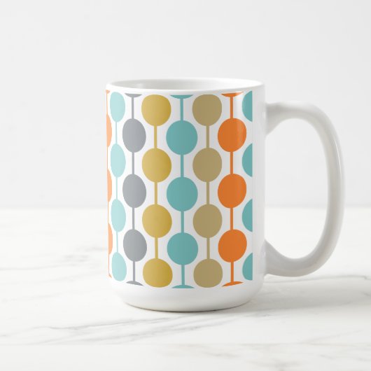 Mid-Century Modern Retro Geometric Circles Pattern Kaffeetasse (Rechts)