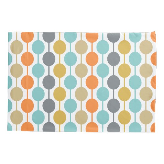 Mid-Century Modern Retro Geometric Circles Pattern Kissenbezug (Rückseite)