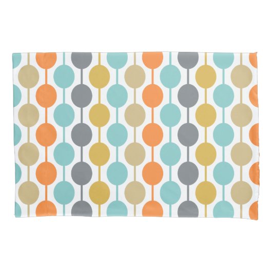 Mid-Century Modern Retro Geometric Circles Pattern Kissenbezug (Vorderseite)