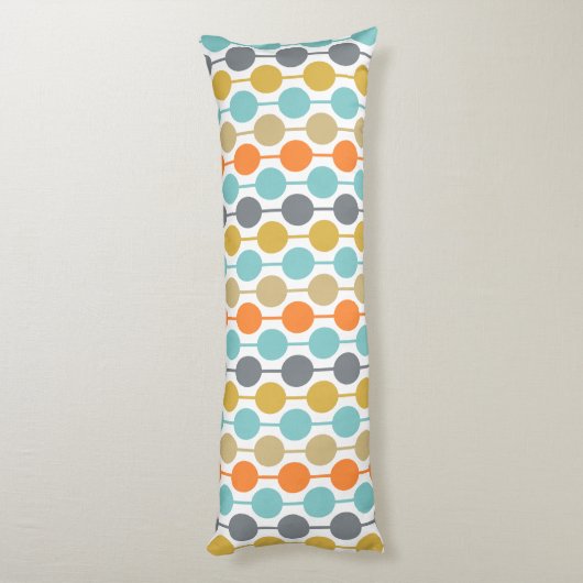 Mid-Century Modern Retro Geometric Circles Pattern Seitenschläferkissen (Rückseite (Vertikal))