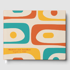 Mid Century Modern Retro Piquet Personalisiert Gästebuch
