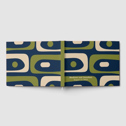 Mid Century Modern Retro Piquet Personalized Gästebuch (Voll)