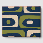 Mid Century Modern Retro Piquet Personalized Gästebuch (Rückseite)