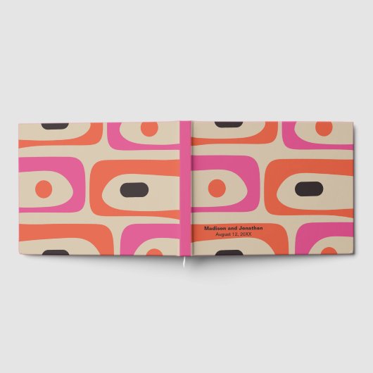 Mid Century Modern Retro Piquet Personalized Gästebuch (Voll)